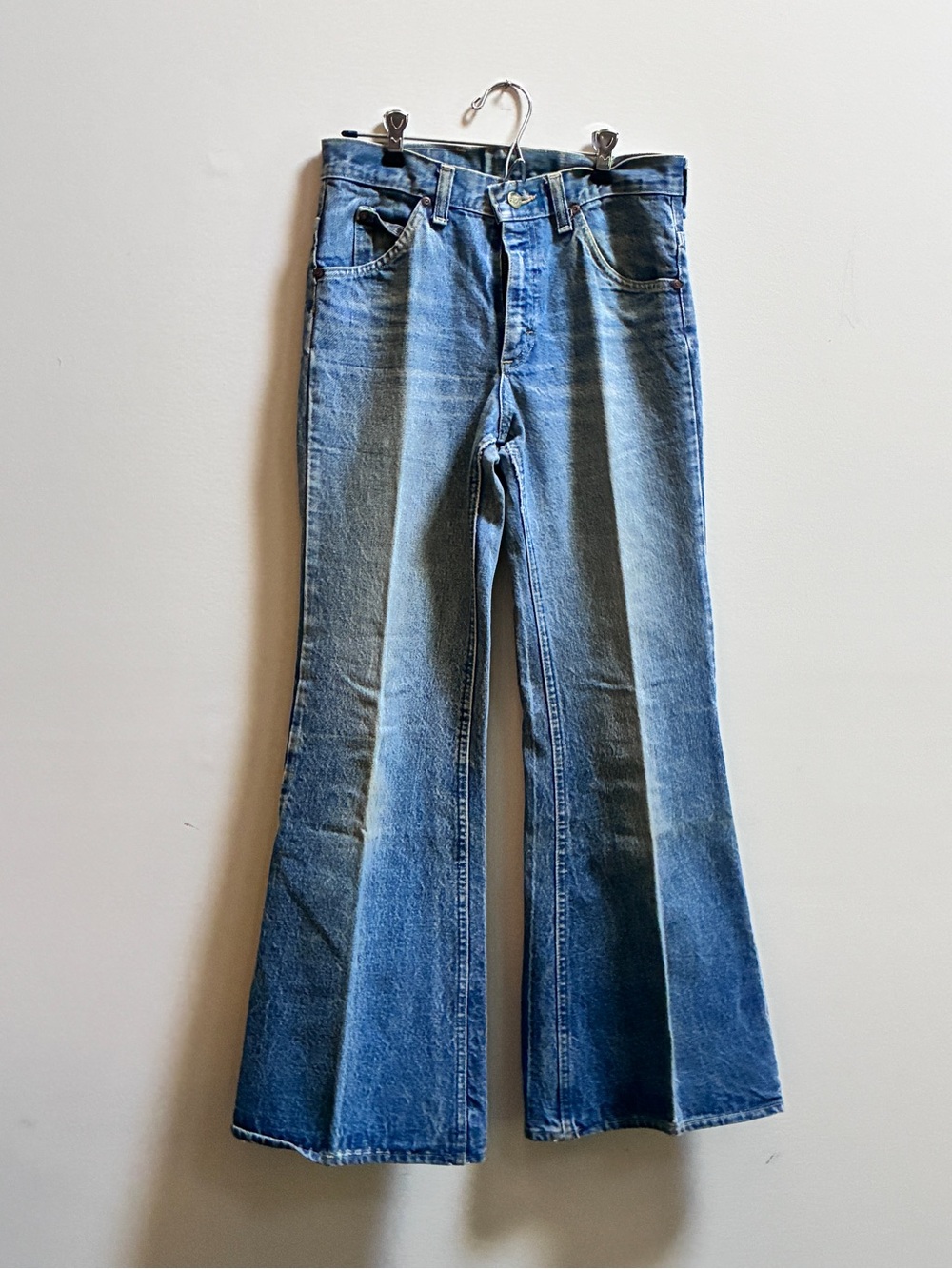 VINTAGE 1970’s BELL BOTTOMS- Blue Flare Jeans for Women